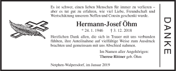 Traueranzeige von Hermann-Josef Öhm von Siegener Zeitung