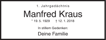 Traueranzeige von Manfred Kraus von Siegener Zeitung