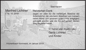 Traueranzeige von Manfred Lichtner von Siegener Zeitung