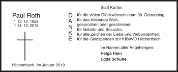 Traueranzeige von Paul Roth von Siegener Zeitung
