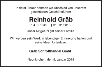 Traueranzeige von Reinhold Gräb von Siegener Zeitung