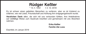 Traueranzeige von Rüdger Keßler von Siegener Zeitung