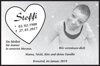 Traueranzeige von Stephanie (Steffi)  Klaes von Siegener Zeitung
