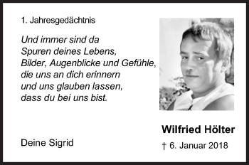 Traueranzeige von Wilfried Hölter von Siegener Zeitung