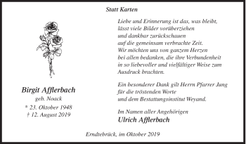 Traueranzeige von Birgit Afflerbach von Siegener Zeitung