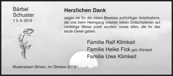 Traueranzeige von Bärbel Schuster von Siegener Zeitung
