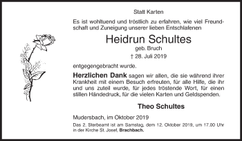 Traueranzeige von Heidrun Schultes von Siegener Zeitung