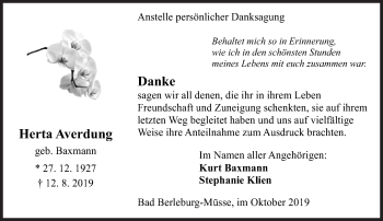 Traueranzeige von Herta Averdung von Siegener Zeitung