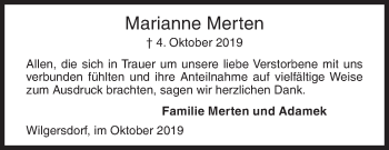 Traueranzeige von Marianne Merten von Siegener Zeitung