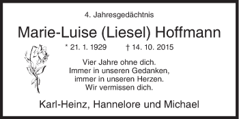 Traueranzeige von Marie-Luise Hoffmann von Siegener Zeitung