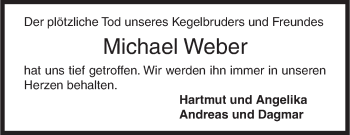 Traueranzeige von Michael Weber von Siegener Zeitung