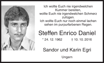 Traueranzeige von Steffen Enrico Daniel von Siegener Zeitung