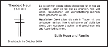 Traueranzeige von Theobald Heun von Siegener Zeitung