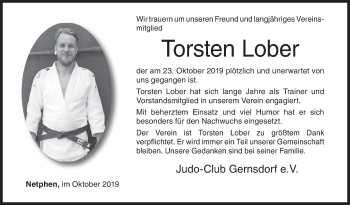 Traueranzeige von Torsten Lober von Siegener Zeitung
