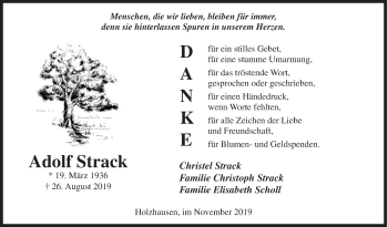 Traueranzeige von Adolf Strack von Siegener Zeitung