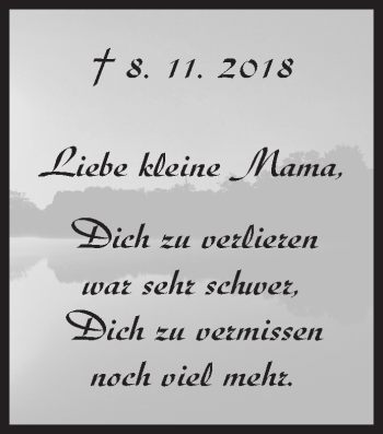 Traueranzeige von Mama  von Siegener Zeitung