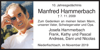 Traueranzeige von Manfred Hammerbach von Siegener Zeitung