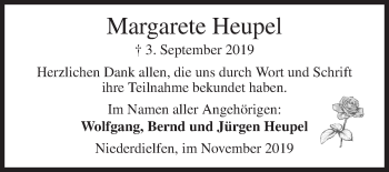 Traueranzeige von Margarete Heupel von Siegener Zeitung