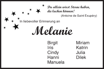 Traueranzeige von Melanie Beul von Siegener Zeitung