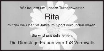 Traueranzeige von Rita  von Siegener Zeitung