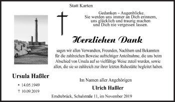 Traueranzeige von Ursula Haßler von Siegener Zeitung