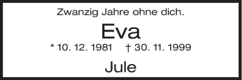 Traueranzeige von Eva  von Siegener Zeitung