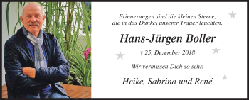Traueranzeige von Hans-Jürgen Boller von Siegener Zeitung