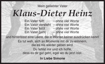 Traueranzeige von Klaus-Dieter Heinz von Siegener Zeitung