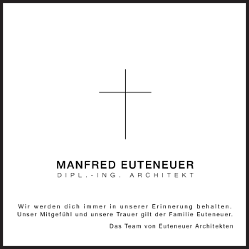 Traueranzeige von Manfred Euteneuer von Siegener Zeitung