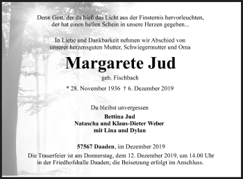 Traueranzeige von Margarete Jud von Siegener Zeitung
