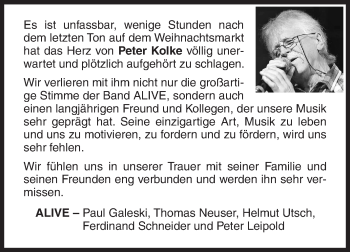 Traueranzeige von Peter Kolke von Siegener Zeitung