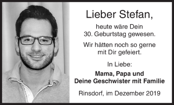 Traueranzeige von Stefan  von Siegener Zeitung
