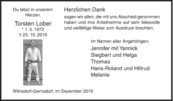 Traueranzeige von Torsten Lober von Siegener Zeitung