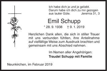 Traueranzeige von Emil Schupp von Siegener Zeitung