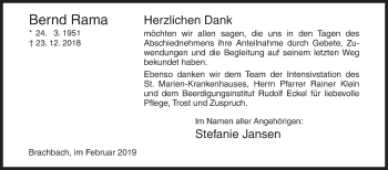 Traueranzeige von Bernd Rama von Siegener Zeitung