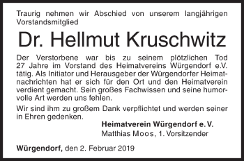 Traueranzeige von Hellmut Kruschwitz von Siegener Zeitung