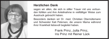 Traueranzeige von Herzlichen Dank  von Siegener Zeitung