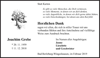 Traueranzeige von Joachim Grebe von Siegener Zeitung