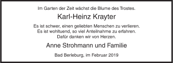 Traueranzeige von Karl-Heinz Krayter von Siegener Zeitung