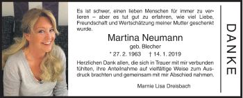Traueranzeige von Martina Neumann von Siegener Zeitung