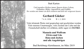 Traueranzeige von Gerhard Gücker von Siegener Zeitung