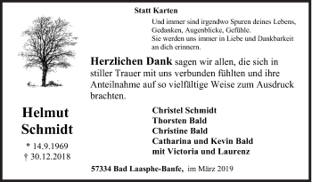 Traueranzeige von Helmut Schmidt von Siegener Zeitung