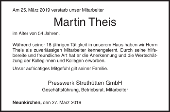 Traueranzeige von Martin Theis von Siegener Zeitung