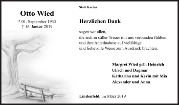 Traueranzeige von Otto Wied von Siegener Zeitung