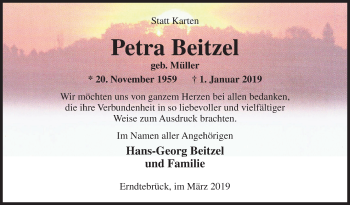 Traueranzeige von Petra Beitzel von Siegener Zeitung