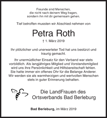 Traueranzeige von Petra Roth von Siegener Zeitung