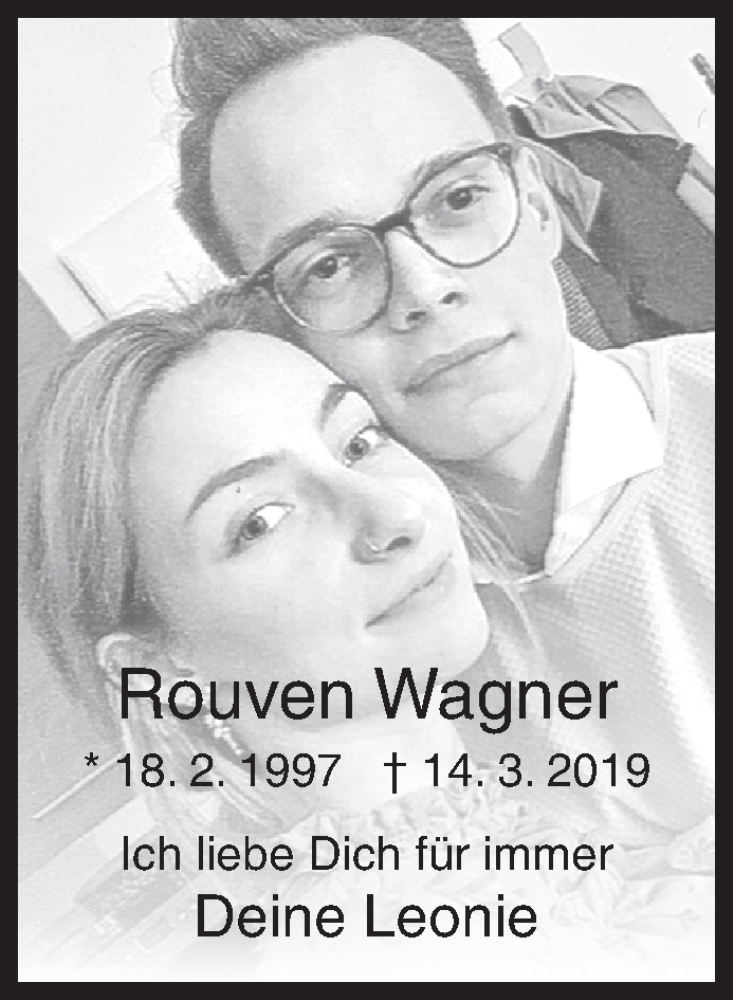  Traueranzeige für Rouven Wagner vom 21.03.2019 aus Siegener Zeitung