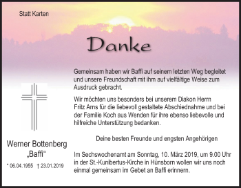 Traueranzeige von Werner Bottenberg von Siegener Zeitung