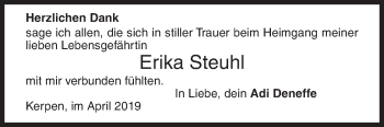 Traueranzeige von Erika Steuhl von Siegener Zeitung
