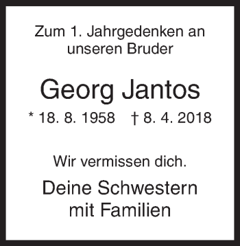 Traueranzeige von Georg Jantos von Siegener Zeitung